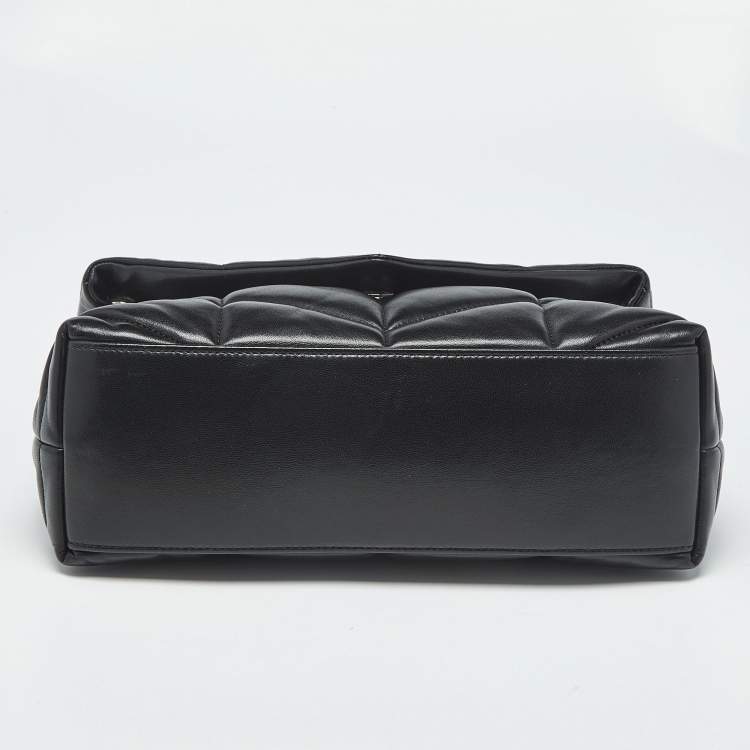 Pre Owned Saint Laurent Black Quilted Leather Small Loulou Puffer Shoulder Bag