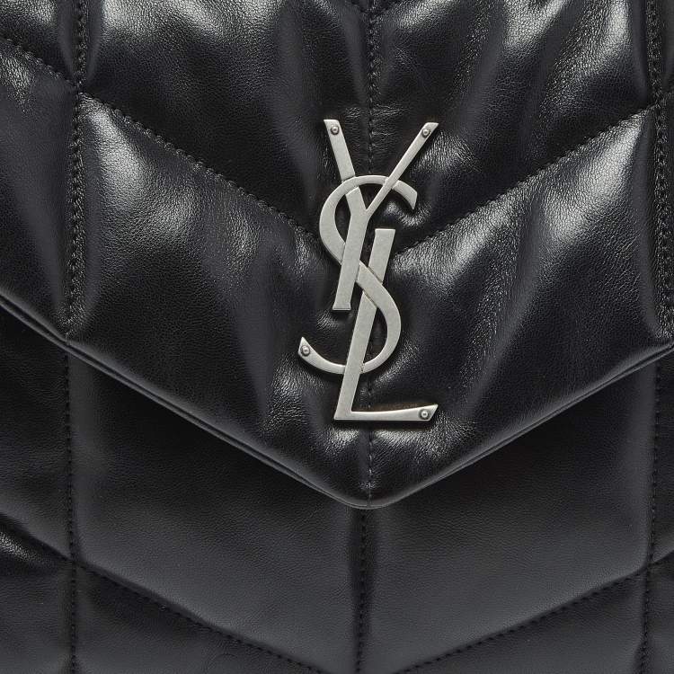 Pre Owned Saint Laurent Black Quilted Leather Small Loulou Puffer Shoulder Bag