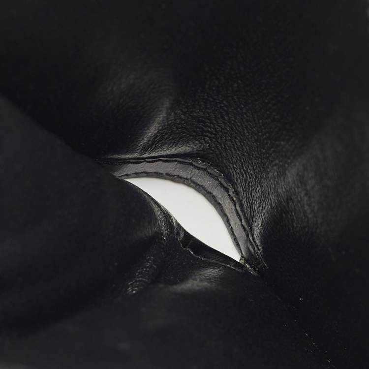 Pre Owned Saint Laurent Black Leather Tiny Cassandre Bifold Wallet