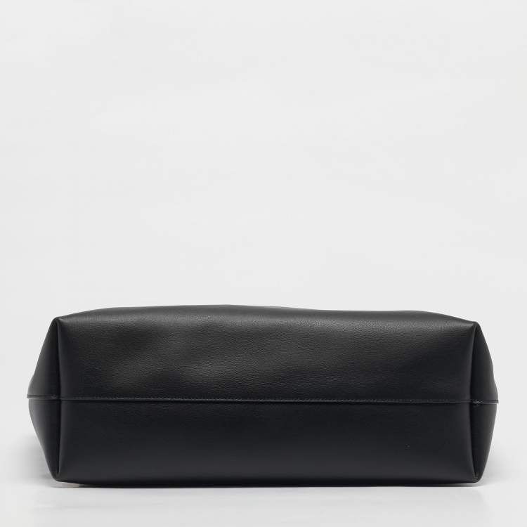 Pre Owned Saint Laurent Black Leather Large East West Shopper Tote