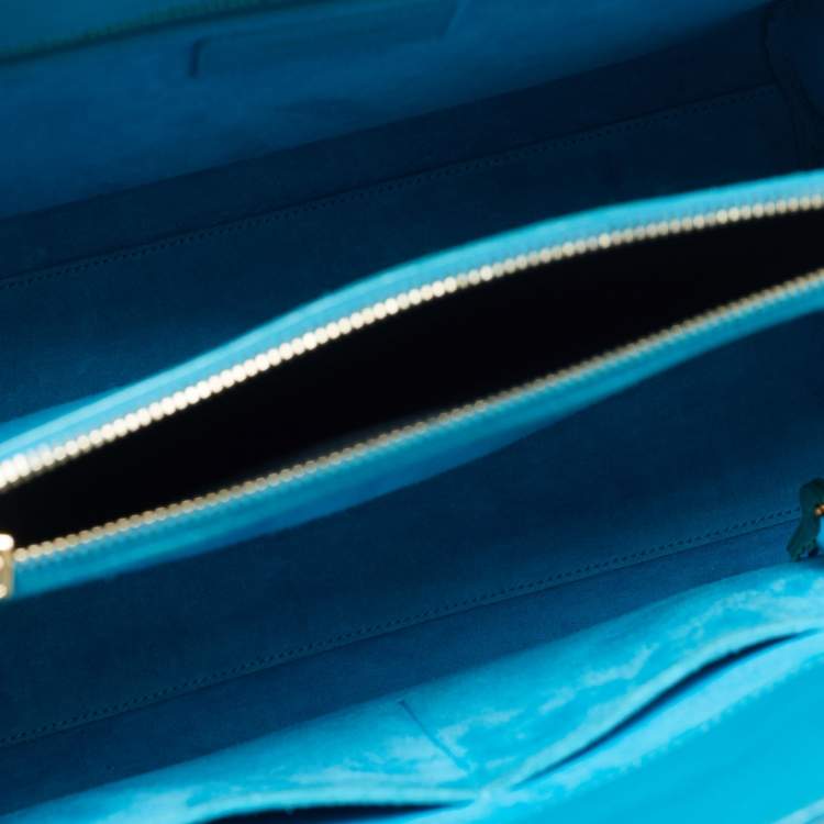 Pre Owned Saint Laurent Blue Leather Small Classic Sac De Jour Tote
