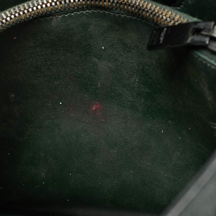 Pre Owned Saint Laurent Dark Green Leather Baby Classic Sac De Jour Tote