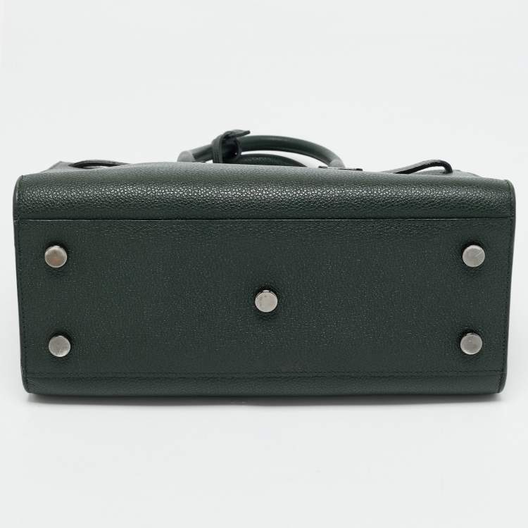 Pre Owned Saint Laurent Dark Green Leather Baby Classic Sac De Jour Tote
