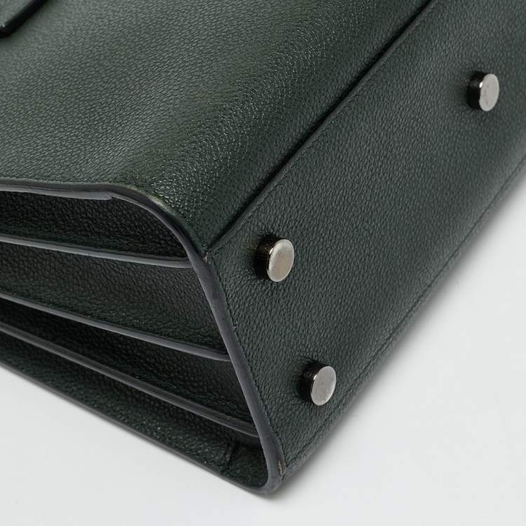 Pre Owned Saint Laurent Dark Green Leather Baby Classic Sac De Jour Tote