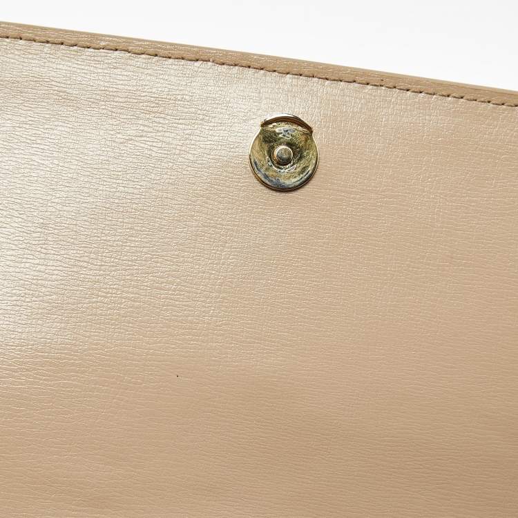 Pre Owned Saint Laurent Beige Leather Medium Sunset Shoulder Bag