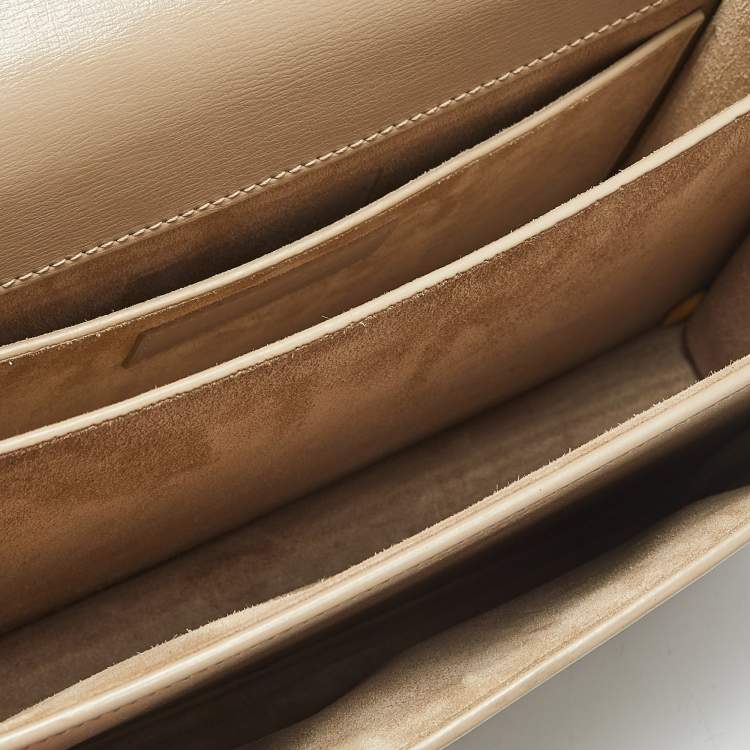 Pre Owned Saint Laurent Beige Leather Medium Sunset Shoulder Bag