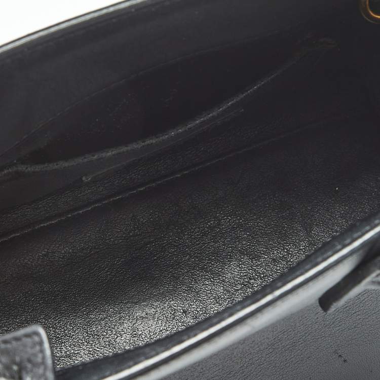 Pre Owned Saint Laurent Black Leather Nano Classic Sac De Jour Tote