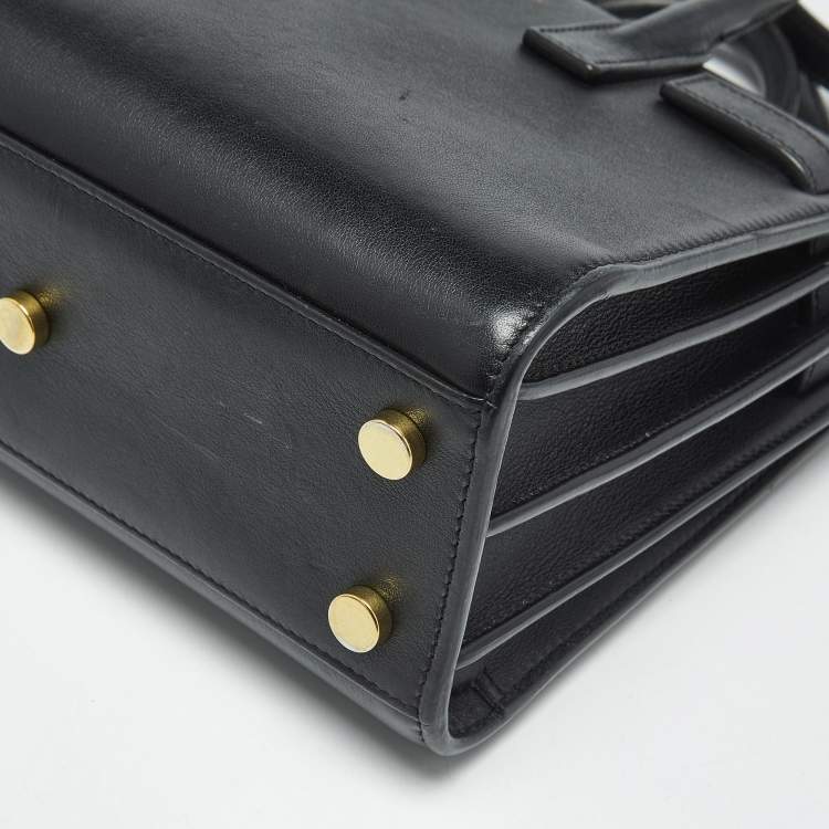 Pre Owned Saint Laurent Black Leather Nano Classic Sac De Jour Tote