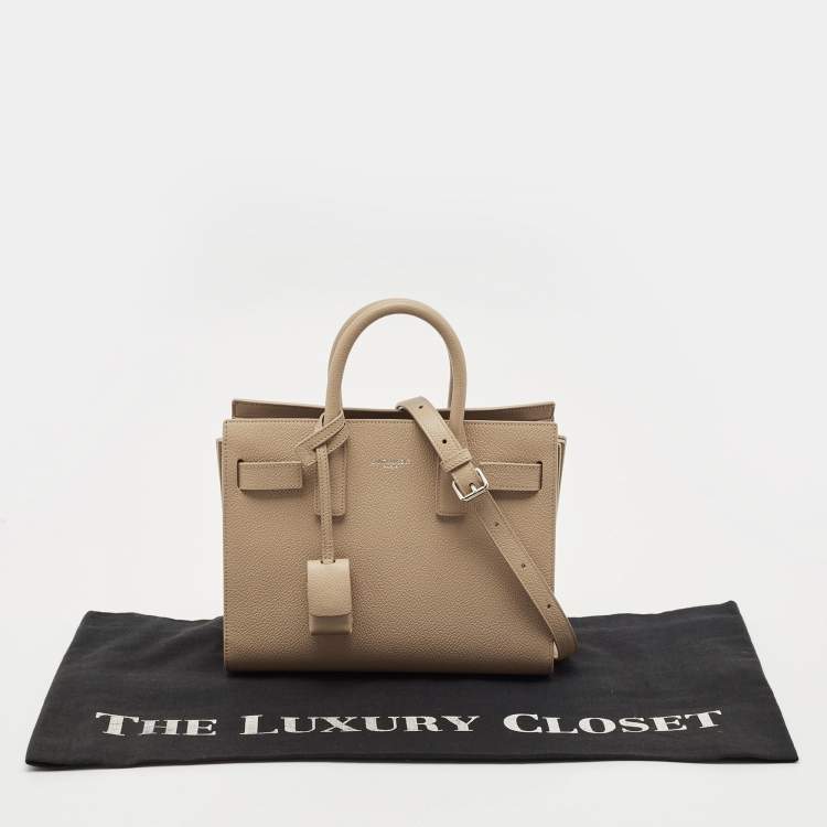 Pre Owned Saint Laurent Beige Leather Nano Classic Sac De Jour Tote
