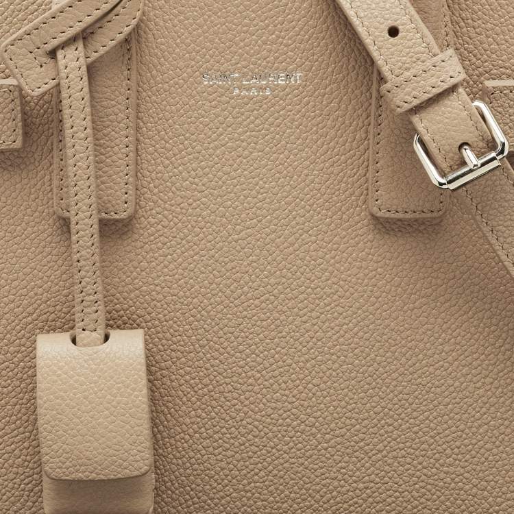 Pre Owned Saint Laurent Beige Leather Nano Classic Sac De Jour Tote
