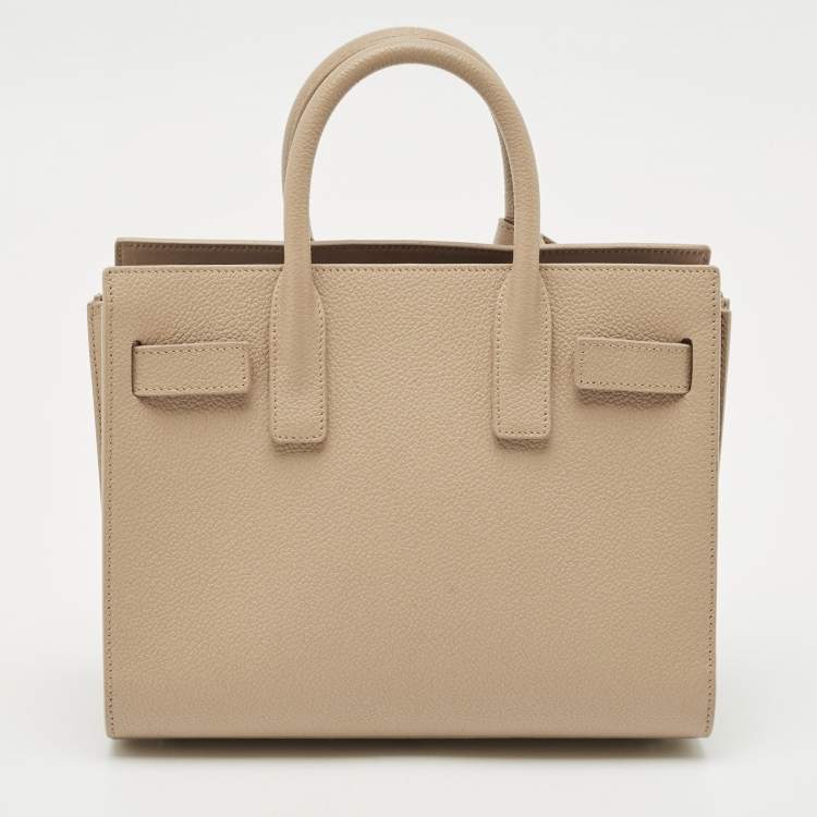 Pre Owned Saint Laurent Beige Leather Nano Classic Sac De Jour Tote