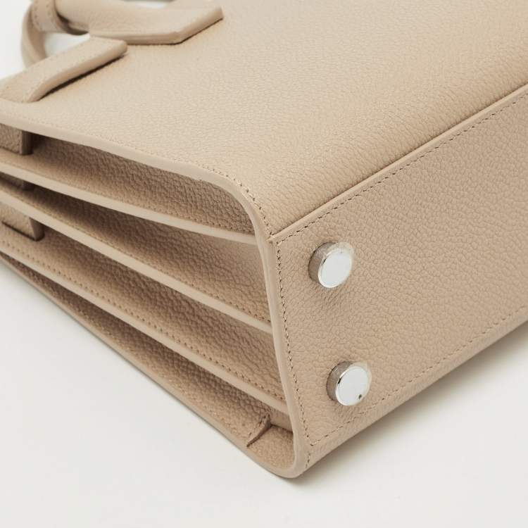 Pre Owned Saint Laurent Beige Leather Nano Classic Sac De Jour Tote