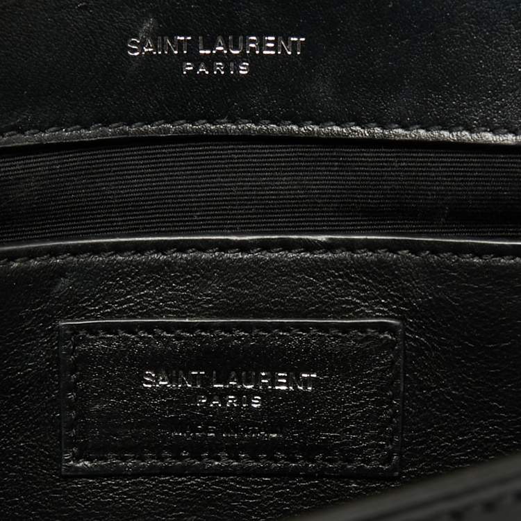 Pre Owned Saint Laurent Black Patent Leather Kate Tassel Clutch