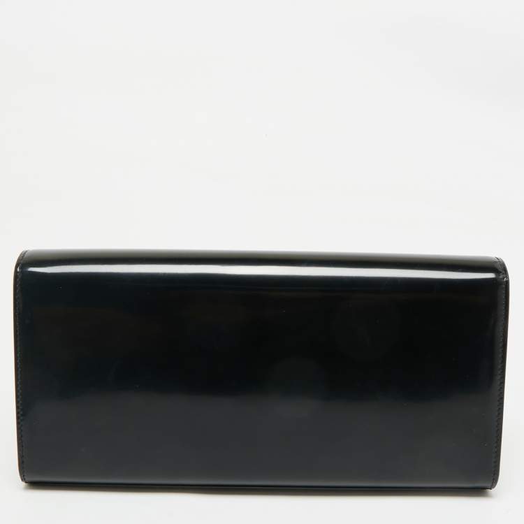 Pre Owned Saint Laurent Black Patent Leather Kate Tassel Clutch