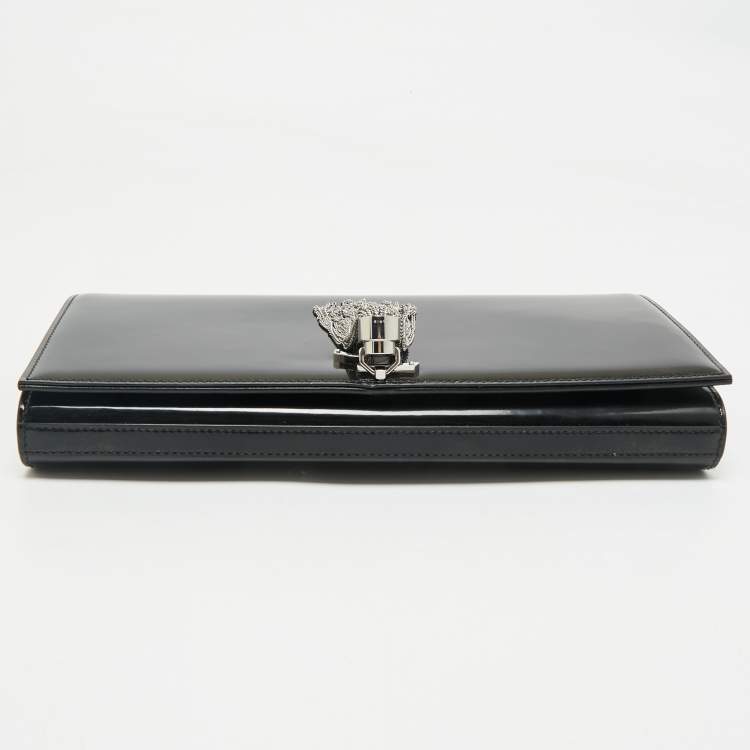 Pre Owned Saint Laurent Black Patent Leather Kate Tassel Clutch