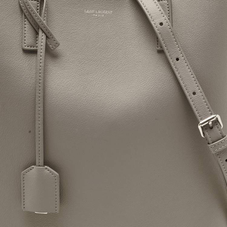 Pre Owned Saint Laurent Grey Leather Toy Shopper Tote