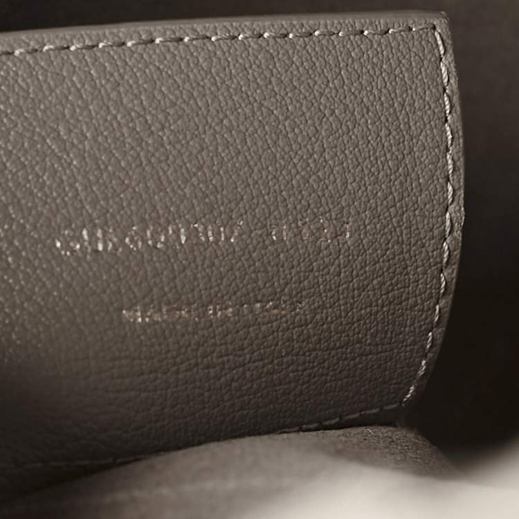 Pre Owned Saint Laurent Grey Leather Toy Shopper Tote