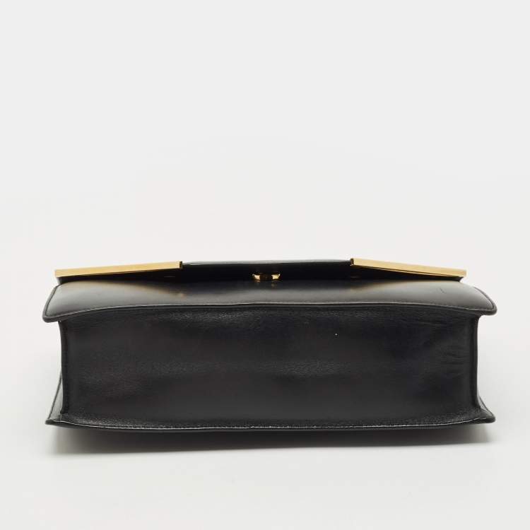 Pre Owned Saint Laurent Black/Gold Leather Medium Betty Shoulder Bag