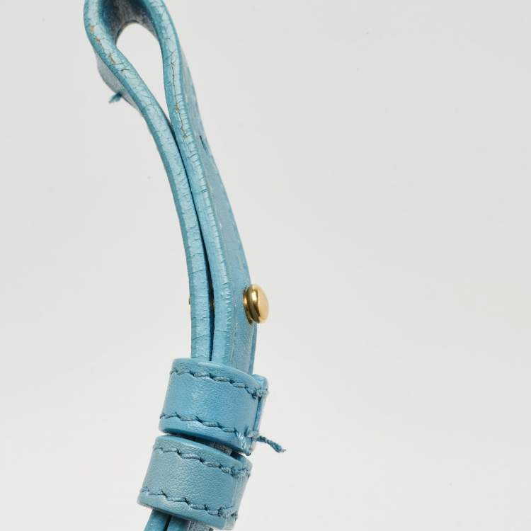 Pre Owned Saint Laurent Light Blue Leather Small Cabas Chyc Tote