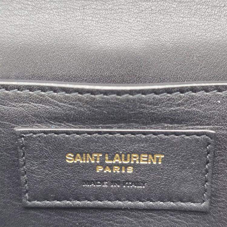 Pre Owned Saint Laurent Black Plexiglass Leather Mini Shoulder Bag