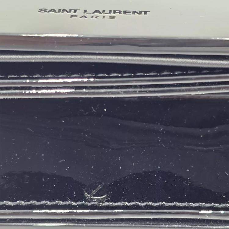 Pre Owned Saint Laurent Black Plexiglass Leather Mini Shoulder Bag