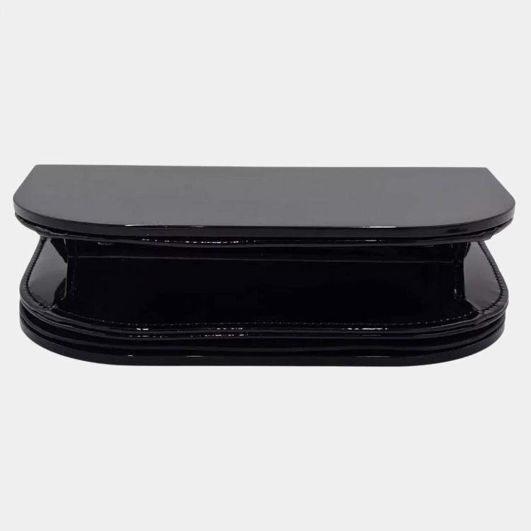Pre Owned Saint Laurent Black Plexiglass Leather Mini Shoulder Bag