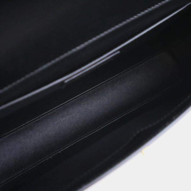 Pre Owned Saint Laurent Manhattan Medium Black Calfskin Shoulder Bag