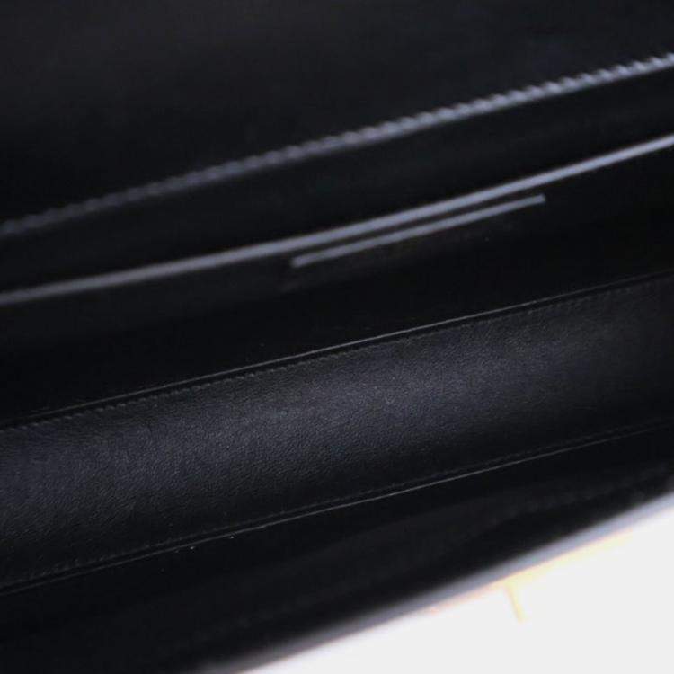 Pre Owned Saint Laurent Manhattan Medium Black Calfskin Shoulder Bag