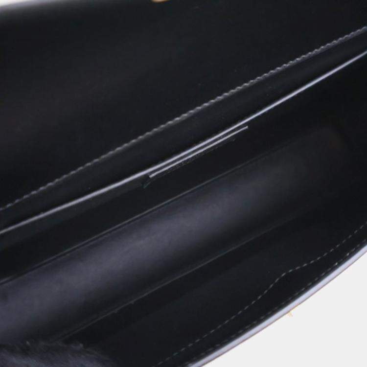 Pre Owned Saint Laurent Manhattan Medium Black Calfskin Shoulder Bag