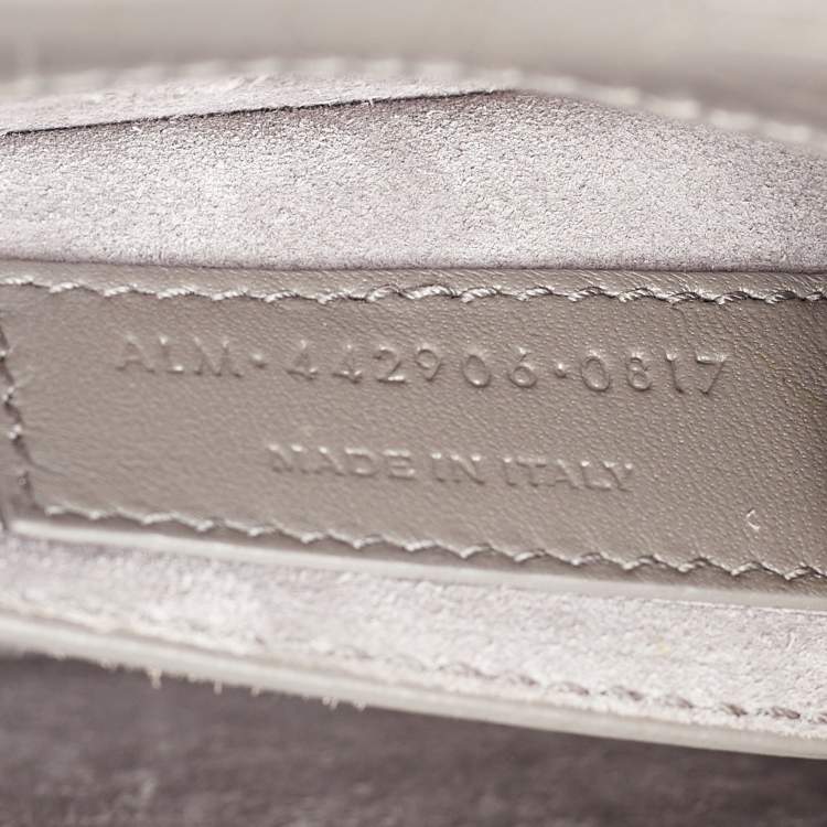 مملوكة مسبقًا Saint Laurent Grey Croc Embossed Leather Medium Sunset Shoulder Bag