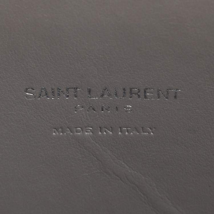 Pre Owned Saint Laurent Grey Croc Embossed Leather Nano Classic Sac De Jour Tote
