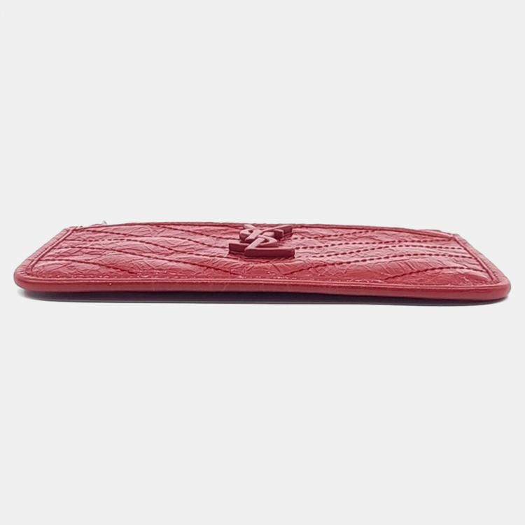 Pre Owned Saint Laurent Paris Red Leather Niki Ville Pouch