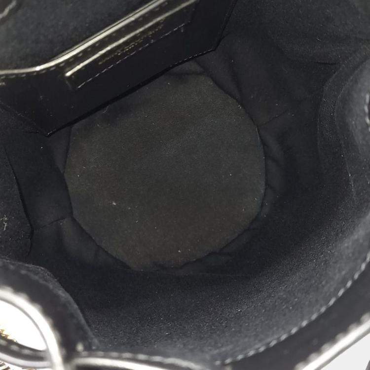 Pre Owned Saint Laurent Paris Black Suede Talita Bucket Chain Crossbody Bag