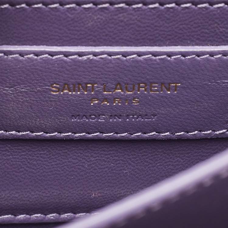 Pre Owned Saint Laurent Purple Python Small Sunset Chain Shoulder Bag