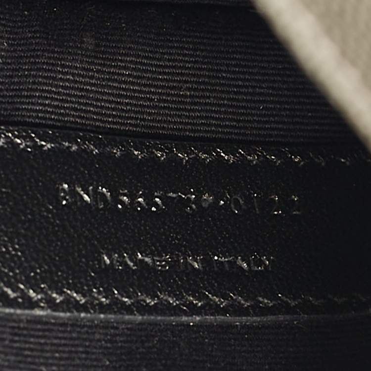 Pre Owned Saint Laurent Olive Green Leather Uptown Clutch