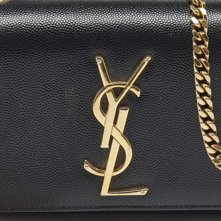 Pre Owned Saint Laurent Black Leather Small Kate Shoulder Bag