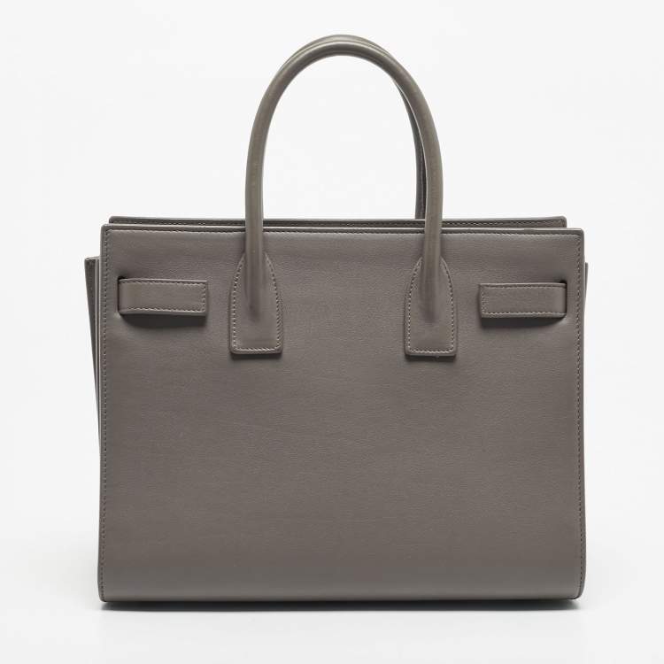 Pre Owned Saint Laurent Grey Leather Baby Classic Sac De Jour Tote