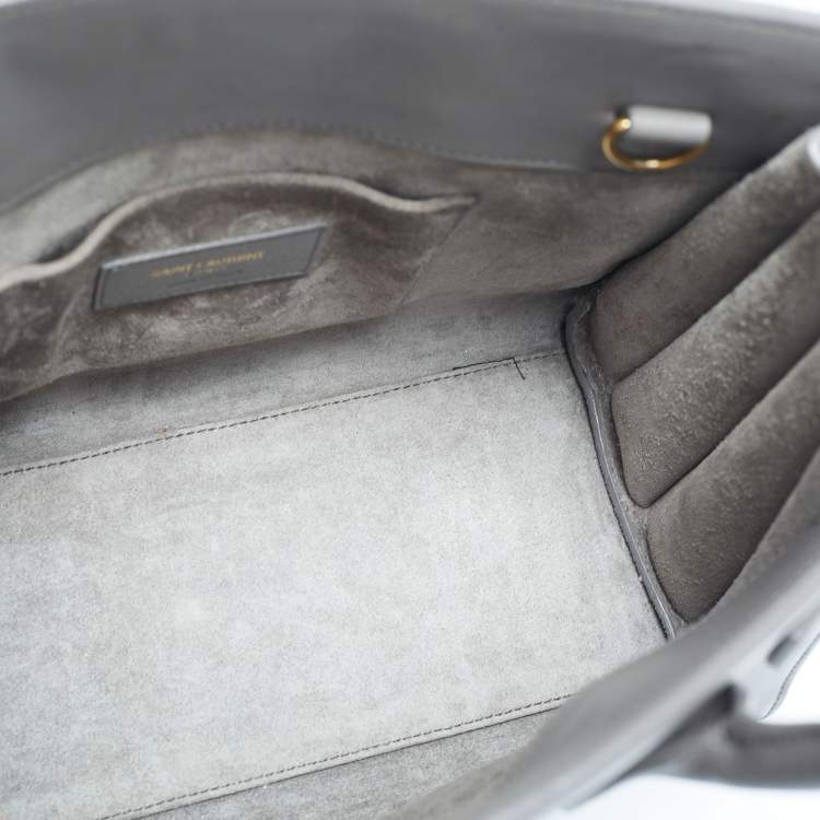 Pre Owned Saint Laurent Grey Leather Baby Classic Sac De Jour Tote