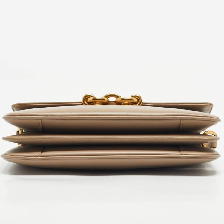 Pre Owned Saint Laurent Beige Leather Le Maillon Shoulder Bag