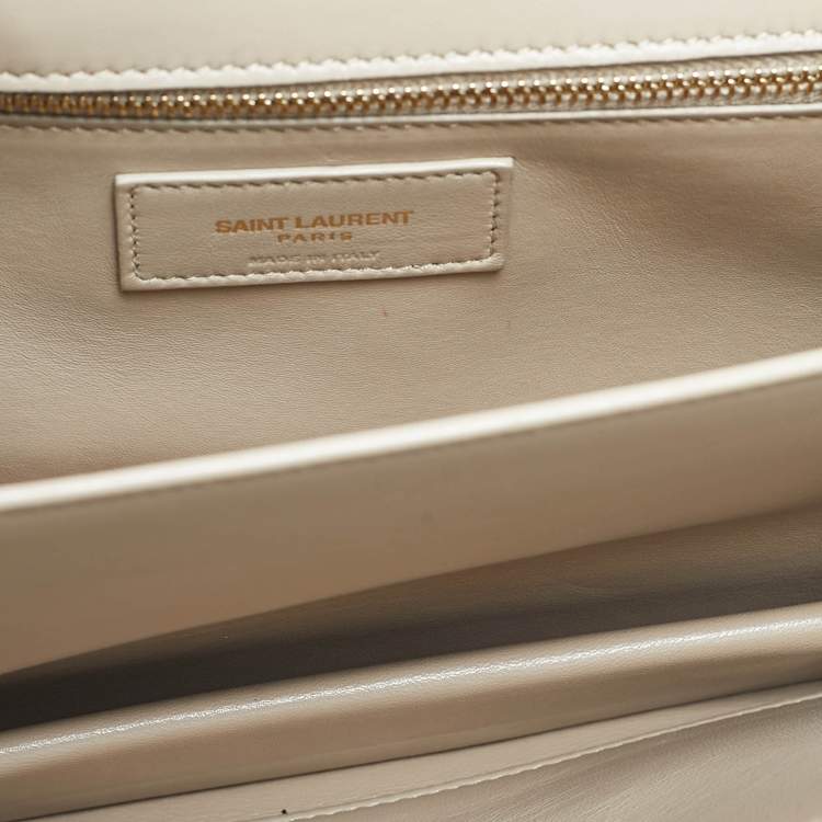 Pre Owned Saint Laurent Beige Leather Le Maillon Shoulder Bag