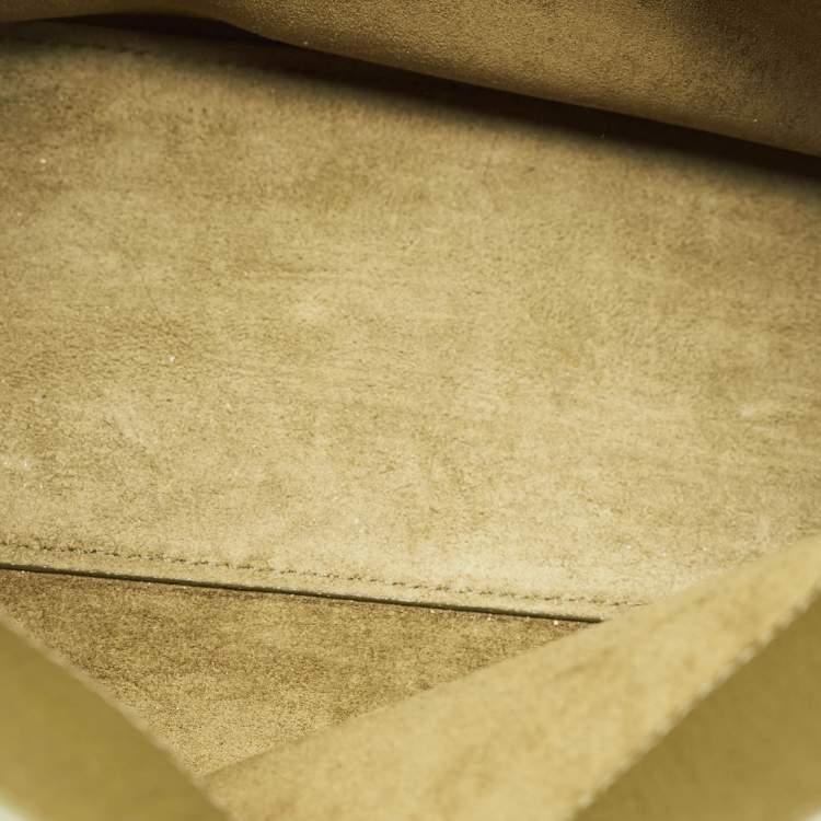 Pre Owned Saint Laurent Khaki Green Leather Baby Classic Sac De Jour Tote