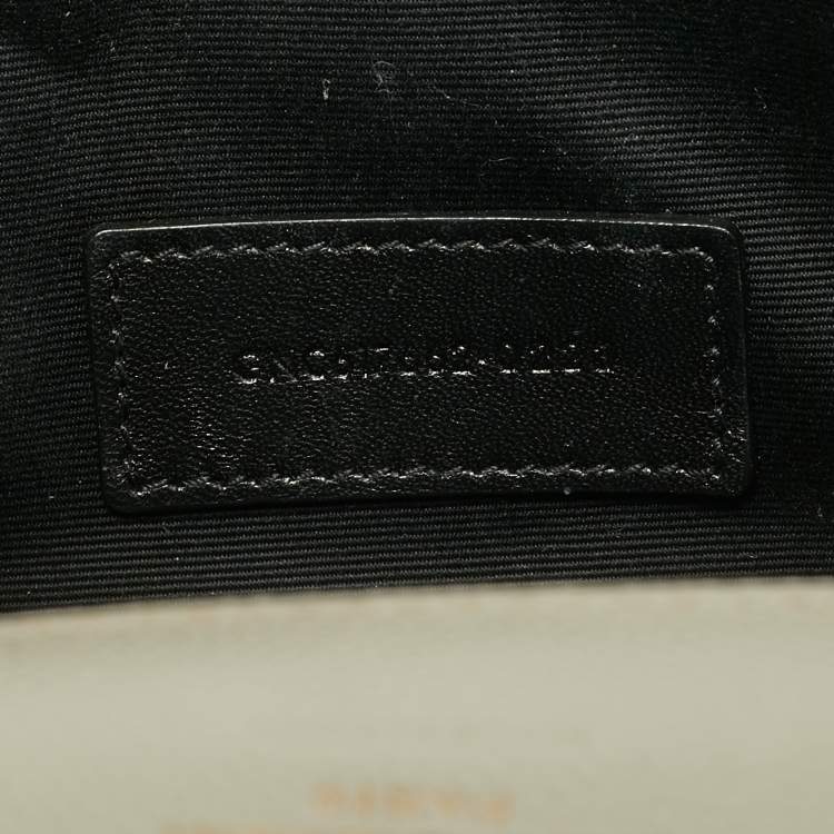 Pre Owned Saint Laurent Off White Matelasse Leather Cassandre Wristlet Clutch