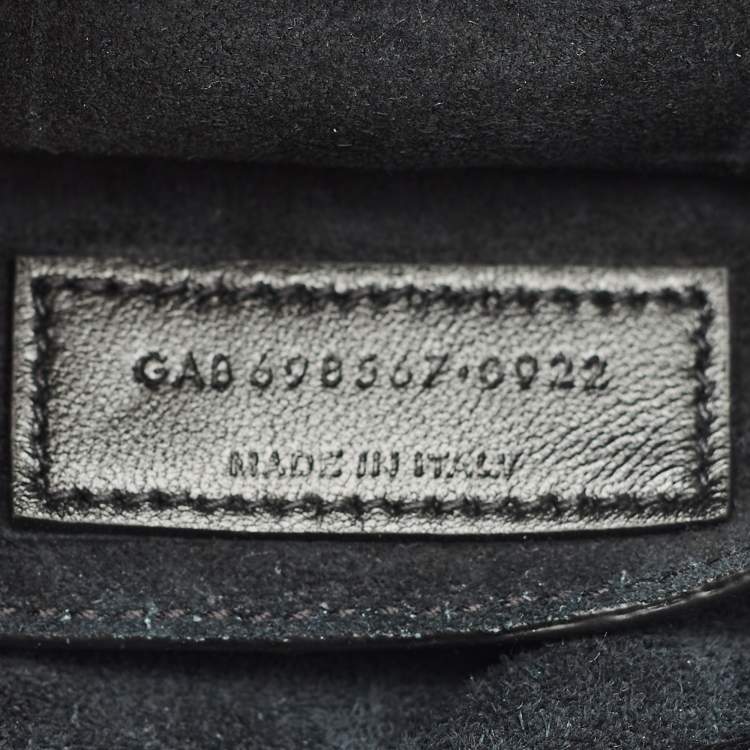 Pre Owned Saint Laurent Black Diamond Quilt Leather Le 57 Flap Hobo