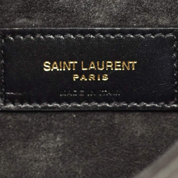 Pre Owned Saint Laurent Black Diamond Quilt Leather Le 57 Flap Hobo