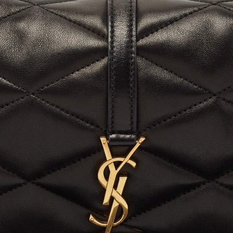 Pre Owned Saint Laurent Black Diamond Quilt Leather Le 57 Flap Hobo
