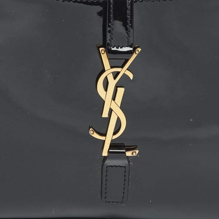 Pre Owned Saint Laurent Black Patent Leather LE 5 À 7 Shoulder Bag