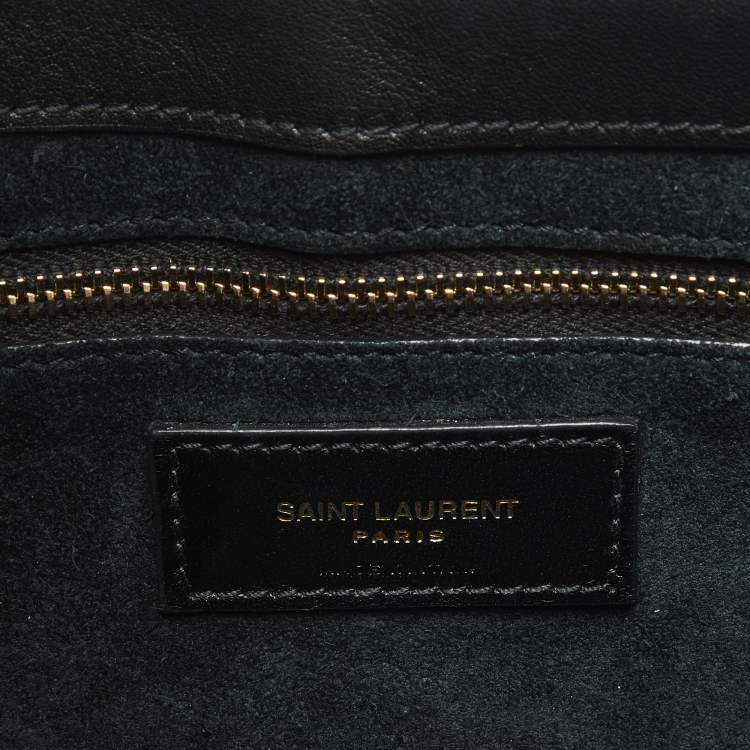 Pre Owned Saint Laurent Black Patent Leather LE 5 À 7 Shoulder Bag
