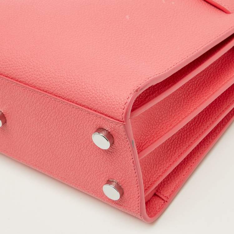 Pre Owned Saint Laurent Pink Leather Nano Classic Sac De Jour Tote