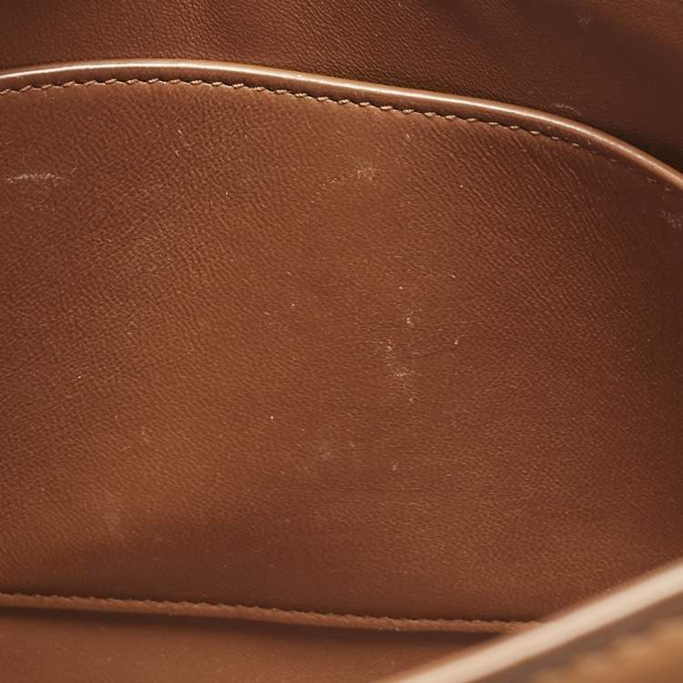 Pre Owned Saint Laurent Brown Leather Le Carre Shoulder Bag