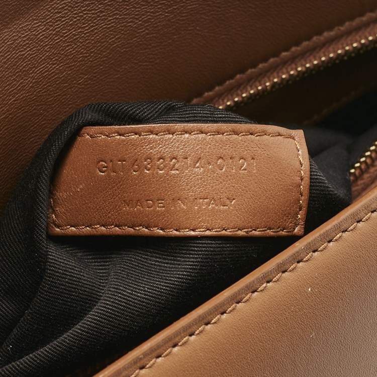 Pre Owned Saint Laurent Brown Leather Le Carre Shoulder Bag
